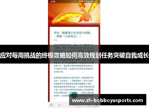 应对每周挑战的终极攻略如何高效规划任务突破自我成长